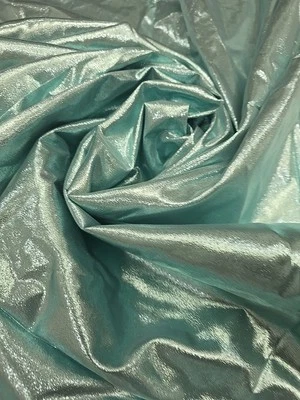Vintage Aqua Metallic Tissue Lame  Fabric 7yards x 43" - Image 1 of 4