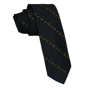 New THE PRESIDENT Black Logo Tie 50% Silk 50% Poly Qte_G - Picture 1 of 2