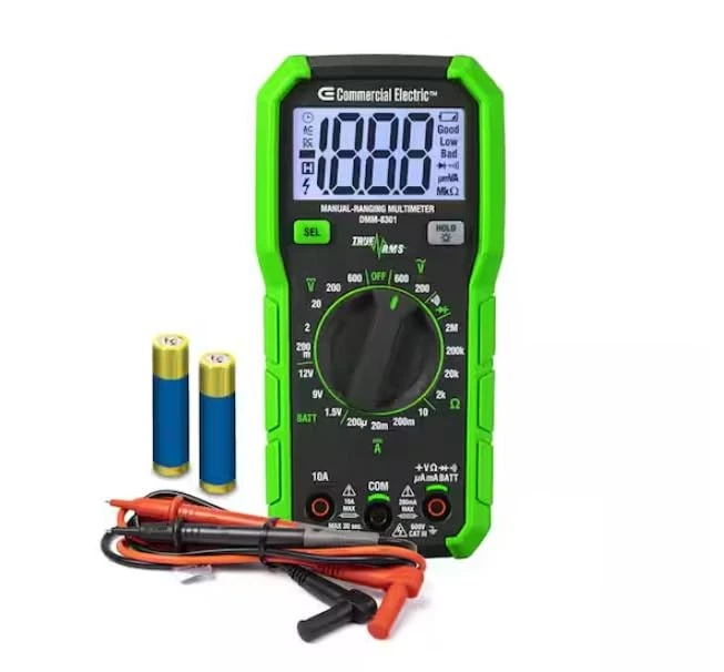 Multímetro digital comercial eléctrico 600 voltios verdadero RMS rango manual DMM-8301 Foto 1 de 1