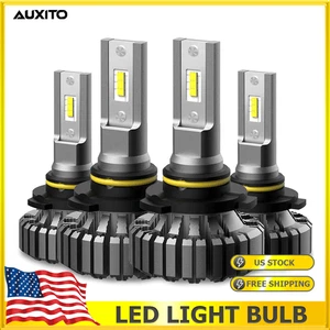 4x AUXITO 9005 9006 LED Headlight Kit Combo Bulb 6500K High Low Beam Xenon White - Picture 1 of 10
