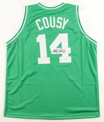 Camiseta personalizada firmada por Bob Cousy de los Boston Celtics XL (JSA) ¡Todo cosido! Foto 1 de 3