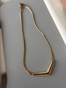 Swarovski Halskette Schwan signiert schwarz Emaille Kristall Goldplatte Top Vintage - Bild 1 von 2
