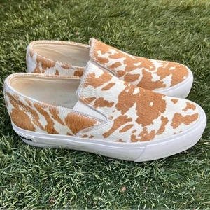 SeaVees Baja Platform Cowhide Slip On Sneakers Western Cowgirl Casual Shoes 9.5 - Picture 1 of 11