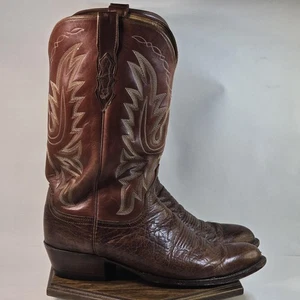 Botas de Vaquero Ricci 2000 Para Hombre Talla 10.5 D Cuero Marrón Western Pull On Cosidas - Imagen 1 de 13