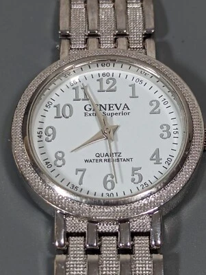Geneva серебристого тона шкала круглый чехол ссылка браслет группы часы - Изображение 1 из 4