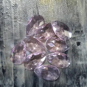 Colgantes de vidrio lagrima facetado, 22x13x7mm, 10 piezas, rosa perla - Imagen 1 de 3