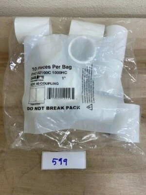 Charlotte Pipe 1" PVC Coupling PVC 02100C 1000HC 10 PIECES