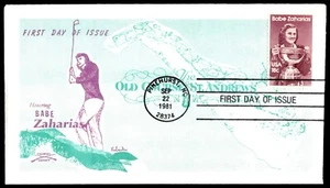 1981 Babe Zaharias FDC- Honoring Zaharias COLONIAL Cachet - Picture 1 of 2