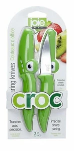 Joie MSC (Set of 2) Croc PARING KNIVES Crocodile Design Green Sheath/Handle NEW! - Picture 1 of 1