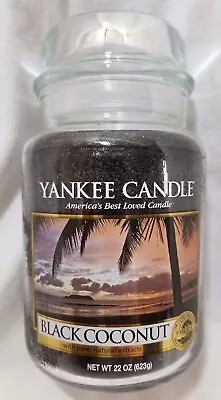 Yankee Candle BLACK COCONUT Classic Large Jar 22 Oz New Fresh Tropical Paradise - Image 1 of 4