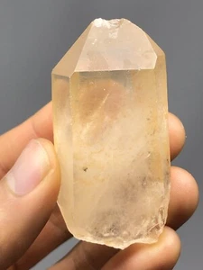 RARE Tangerine Lemurian Natural Quartz Wand Brazil 1.6oz N38 - Picture 1 of 12