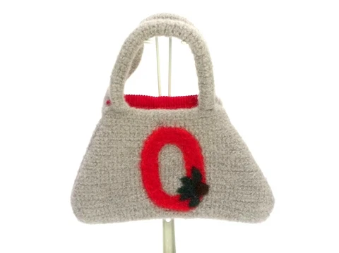 Vintage Hand Crocheted & Felted One of a Kind OSU Ohio State Buckeyes Purse Rare Cover