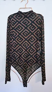 IRIS - Sheer Geometric Pattern Teddy, colors Coffee and mocha, size: S - Picture 1 of 12
