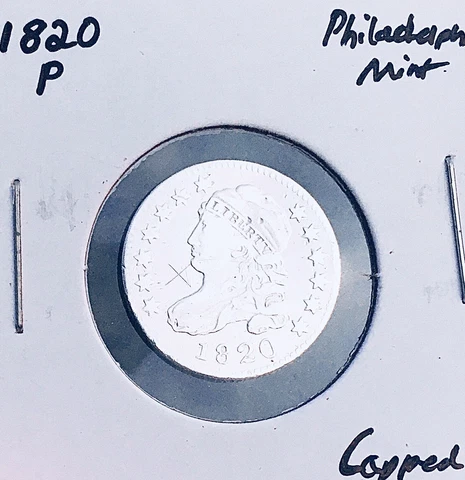 1820-P PHILADELPHIA MINT 10C U.S. CAPPED BUST SILVER DIME. E2 Cover