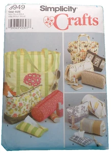 SIMPLICITY Crafts Sewing Pattern 9949 PURSE TOTE BAG ZIPPER POUCH MAKEUP UNCUT - Picture 1 of 3