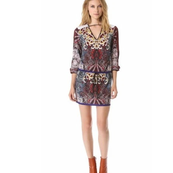 Vestido Clover Canyon Anthropologie Kosack Corbata Cintura Manga Larga ¡NUEVO CON ETIQUETAS! S Pequeño Foto 1 de 1