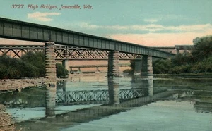 3727 Hochbrücken Janesville WIS Wisconsin Postkarte - Bild 1 von 2