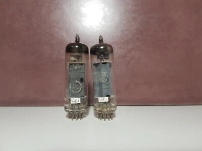 MATCH PAIR EL84/6BQ5 (bq) 1956 TLFKN TYPE GETTER ROUND HOLE U FIN DGTSTD 90% X1 - Photo 1/2