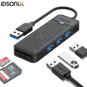 Adaptador HUB USB3.0 Tipo A de 5 puertos lector de tarjetas SD/TF divisor multipuerto para computadora portátil - Imagen 1 de 12