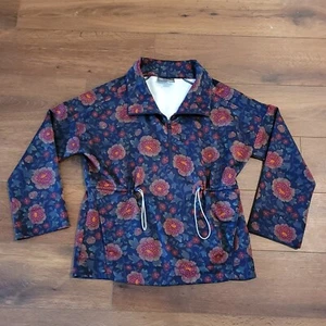 Anthropologie Pullover Quarter Zip XS Floral Saturday Sunday Freesia Top FLAW - Picture 1 of 16