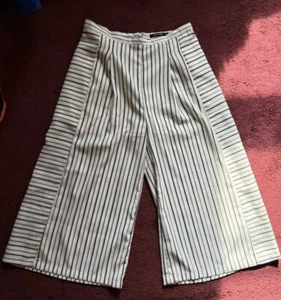 Doe & Rae Woman Culottes Stripe Bottoms Sz L - Picture 1 of 10
