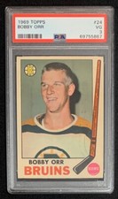 Bobby Orr 1969 Topps Hockey Card #24 Graded PSA 3