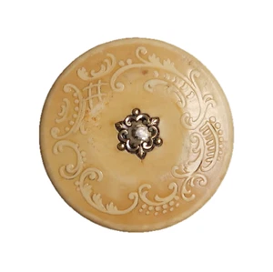 Button Antique - Celluloid/Ivoroïd - 35 MM - 1900 - Jewelled Celluloid Button - Picture 1 of 5