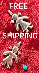 LOT of 10 *Craft Lil' Girl RAGDOLL Charm/Necklace, Earrings Silver Metal Jewelry - Picture 1 of 5