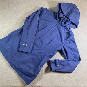 Zeroxposur Full Zip Lined Windbreaker Jacket Womens Small Blue Removable Hood - Picture 1 of 12