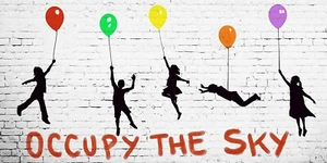QUADRO STAMPA SU TELA CANVAS - banksy - occupy the sky - street art - moderno - Foto 1 di 3