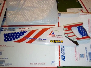 Hand Saw Lian Feng Tools Red White and Blue American Flag - Picture 1 of 3
