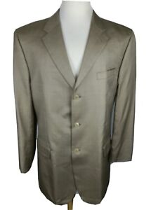 jones new york Men's Sz 44L Biege Color Wool Silk Blend Sport Coat B49