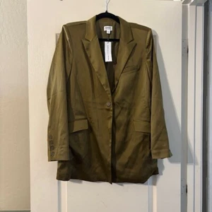 NWT The Drop Women's Military Olive Peak Lapel Blazer SZ M - Picture 1 of 5