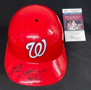 Casco de tamaño completo firmado por Lostings Milledge de los Nacionales de Washington certificado de autenticidad JSA - Imagen 1 de 2