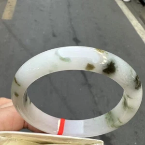 Certified Nature Grade AAA Icy Green Burma Jade jadeite bracelet bangle 58mm - Picture 1 of 12