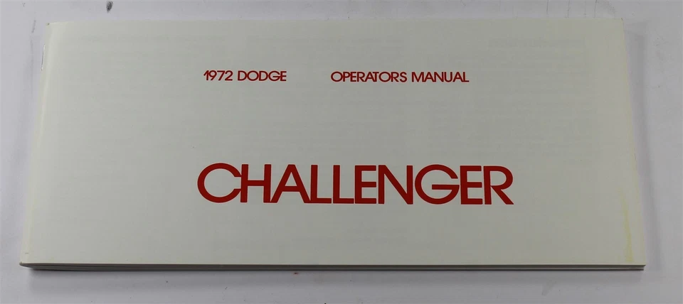Dodge Challenger 1972 manual del propietario nuevo Foto 1 de 1