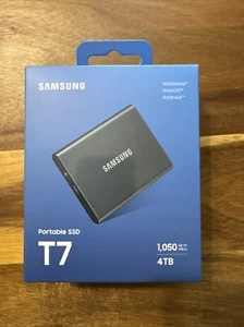 SSD portable Samsung T7 (gris titane 4 To, 1050 Mo/s neuf scellé MU-PC4T0T livraison gratuite - Photo 1/14