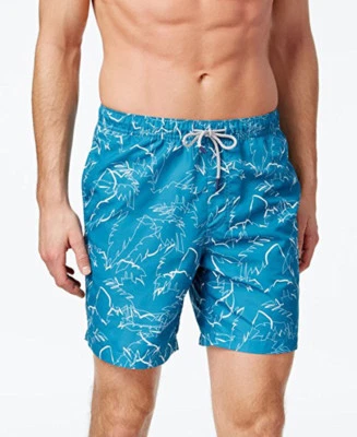 Nuevo Michael Kors Teléfono Azul Estampado de Palma Cordón Bañador Board Shorts XL Foto 1 de 2