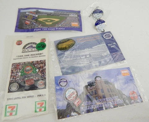 Lot of 6 Colorado Rockies Pins 2002 Todd Helton Gold Glove Loyal Fan 2004 2006 Cover