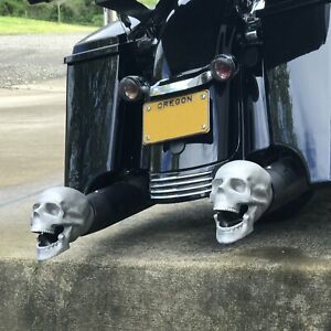 Unpolished Skull Exhaust Tip - Original - 2.5"