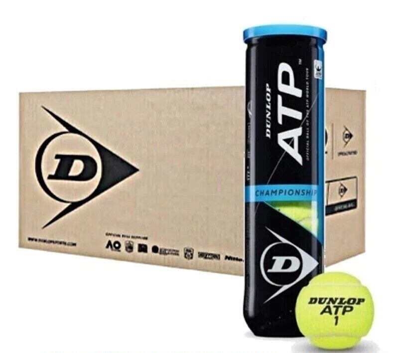 18 tubi palle Dunlop ATP CHAMPIONSHIP - tubi da 4 palline da tennis con cartone