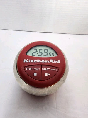 KitchenAid Digital Kitchen Timer Red & Chrome Cooks Series - Tested & Working - Image 1 of 3