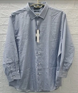 New Report Collection Long Sleeve Stretch Sport Dress Shirt Navy/White Size 3XL - Picture 1 of 9