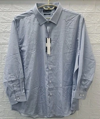 New Report Collection Long Sleeve  Stretch Sport Dress Shirt Navy/White Size 3XL - Image 1 of 4
