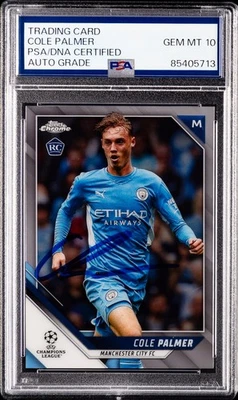 2021-22 Topps Chrome UEFA UCL Cole Palmer RC Rookie #80 PSA GEM MT 10 AUTO - Image 1 of 4