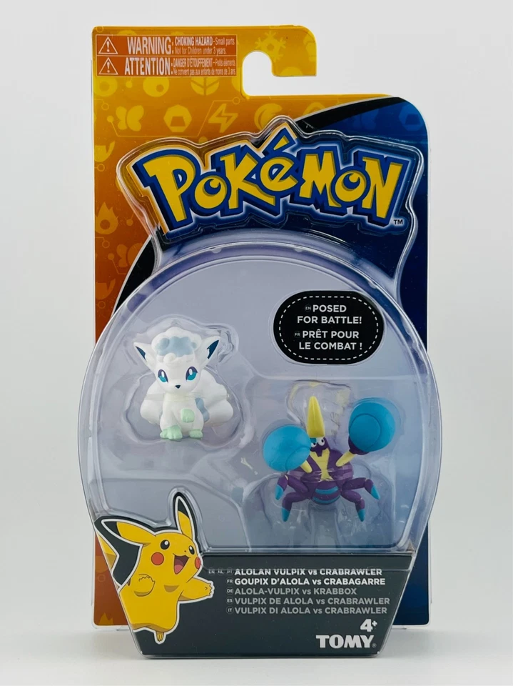 POKEMONALOLAN VULPIX CRABRAWLER 2-PACK SET FIGURE TOMY VINTAGE SEALED OFFICIAL - Image 1 of 1