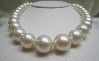 Collar de Perlas Redondas Cultivadas Mar del Sur 12-15MM Collar Blanco Oro 14kt 18" 20" Foto 1 de 4