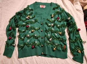 Tipsy Elfen Weihnachten Ugly Sweater Girlande Ornamente Gr. Large Pullover XXL 2XL - Bild 1 von 10