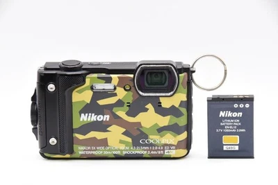 Nikon COOLPIX W300 Camouflage Waterproof Digital Camera 16MP 5x Zoom Tested - Image 1 of 4