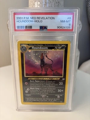 PSA 8 2001 Pokemon Houndoom 8/64 Neo Revelation Holo NM/Mint 💎 - Image 1 of 3